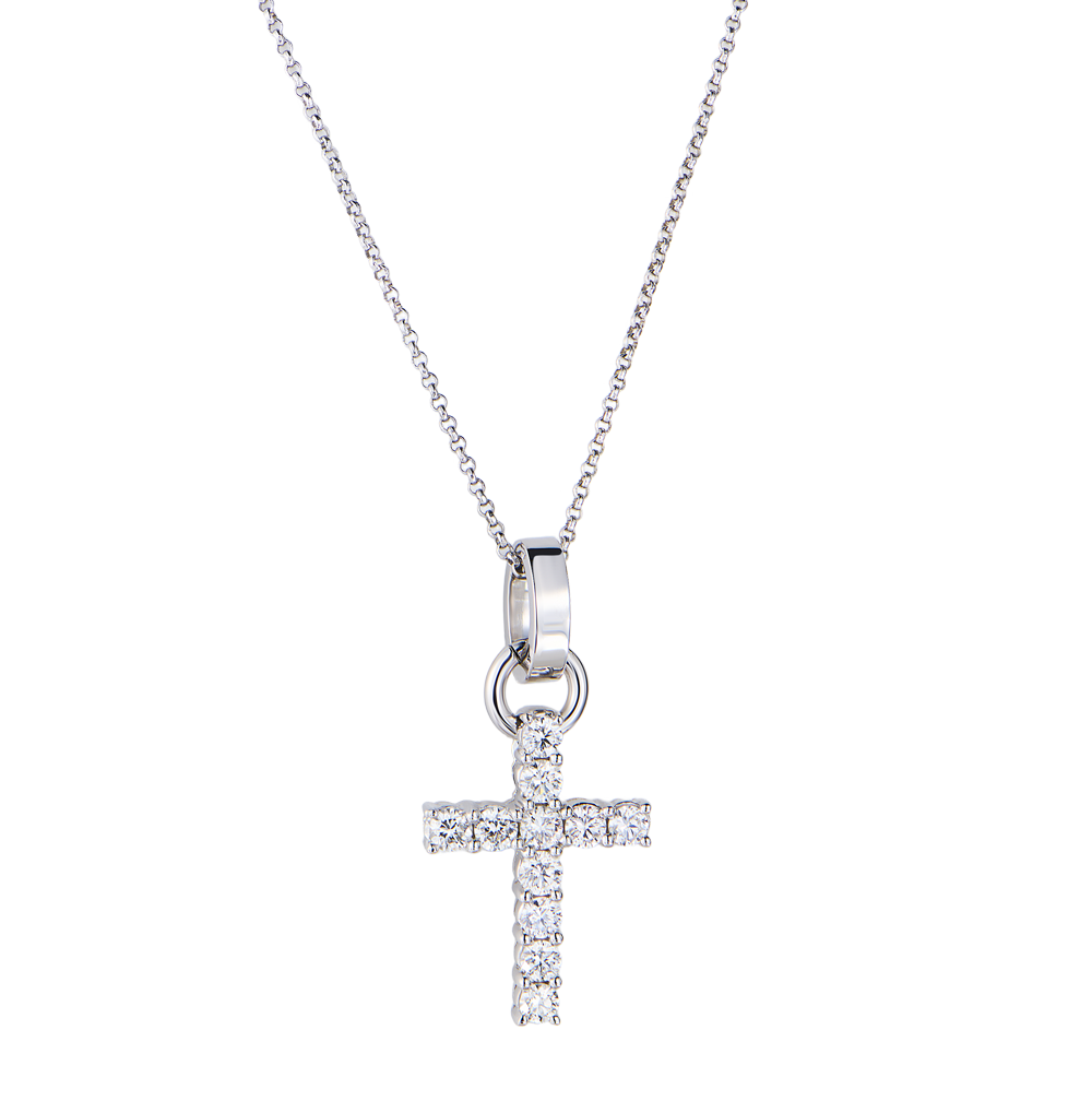 Крест No name 0,47 ct G/SI1 Round Cut Diamonds White Gold(51702) №4
