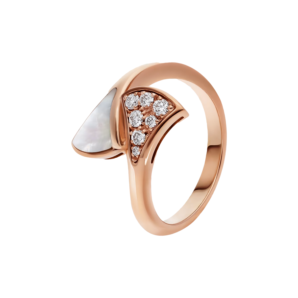 Кольцо Bvlgari Diva's Dream Rose Gold & Mother of Pearl & Diamonds (Size 52, 53) 353807, 353808(43958) №5