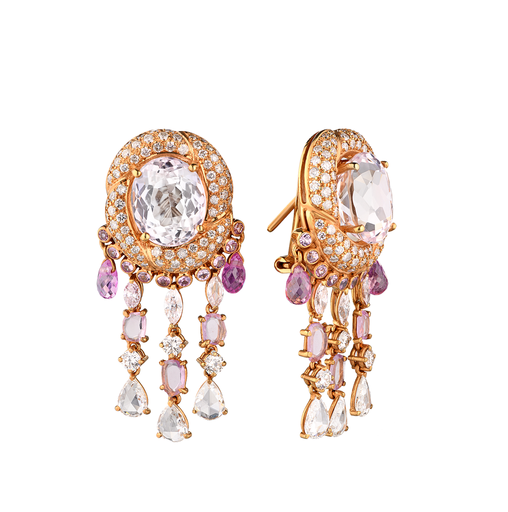 Серьги No name Amethyst & Diamonds & Yellow Gold(34956) №4