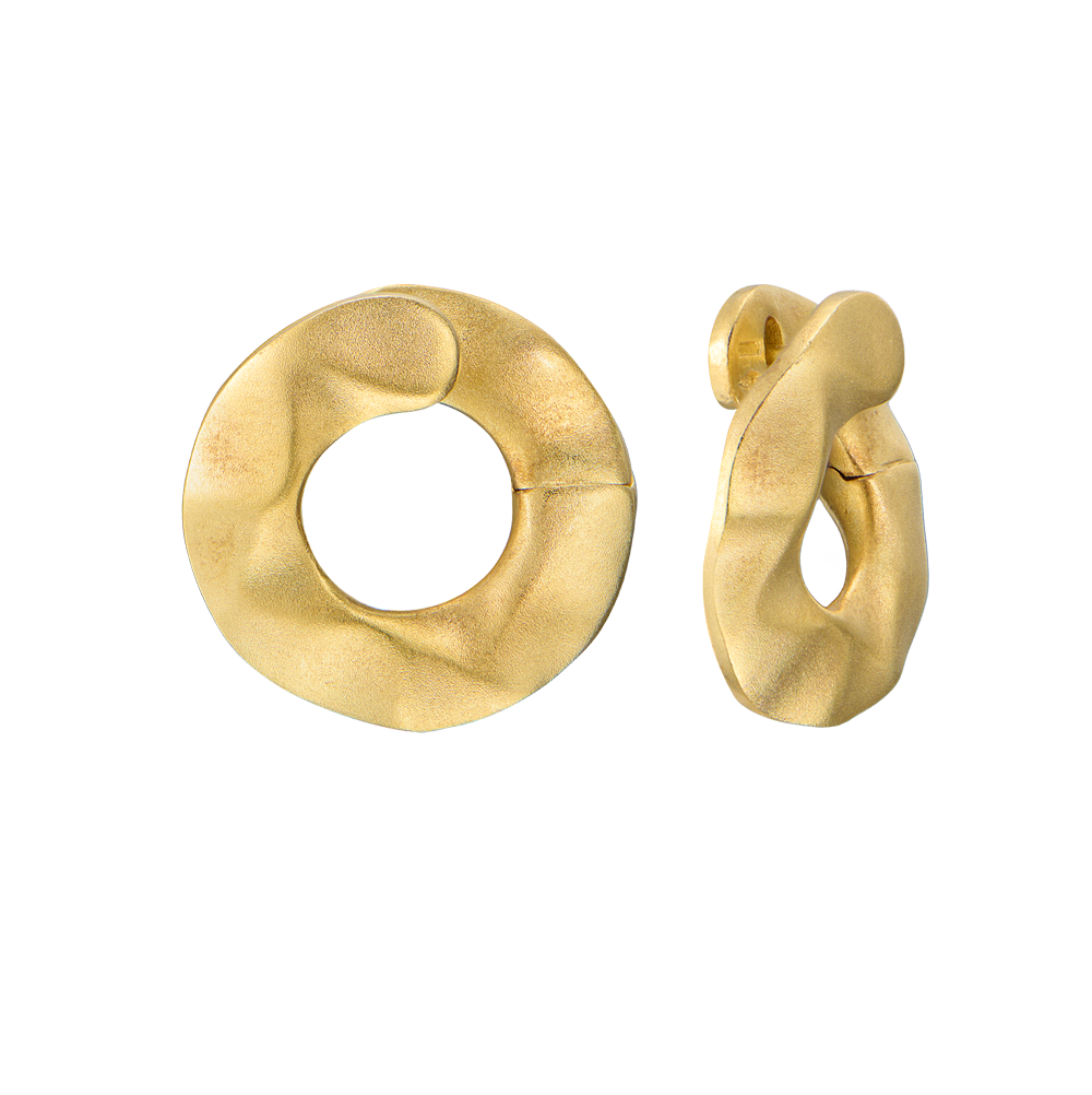 Серьги Pomellato Yellow Gold Curved Oval Hoop with Hinges(54400) №4
