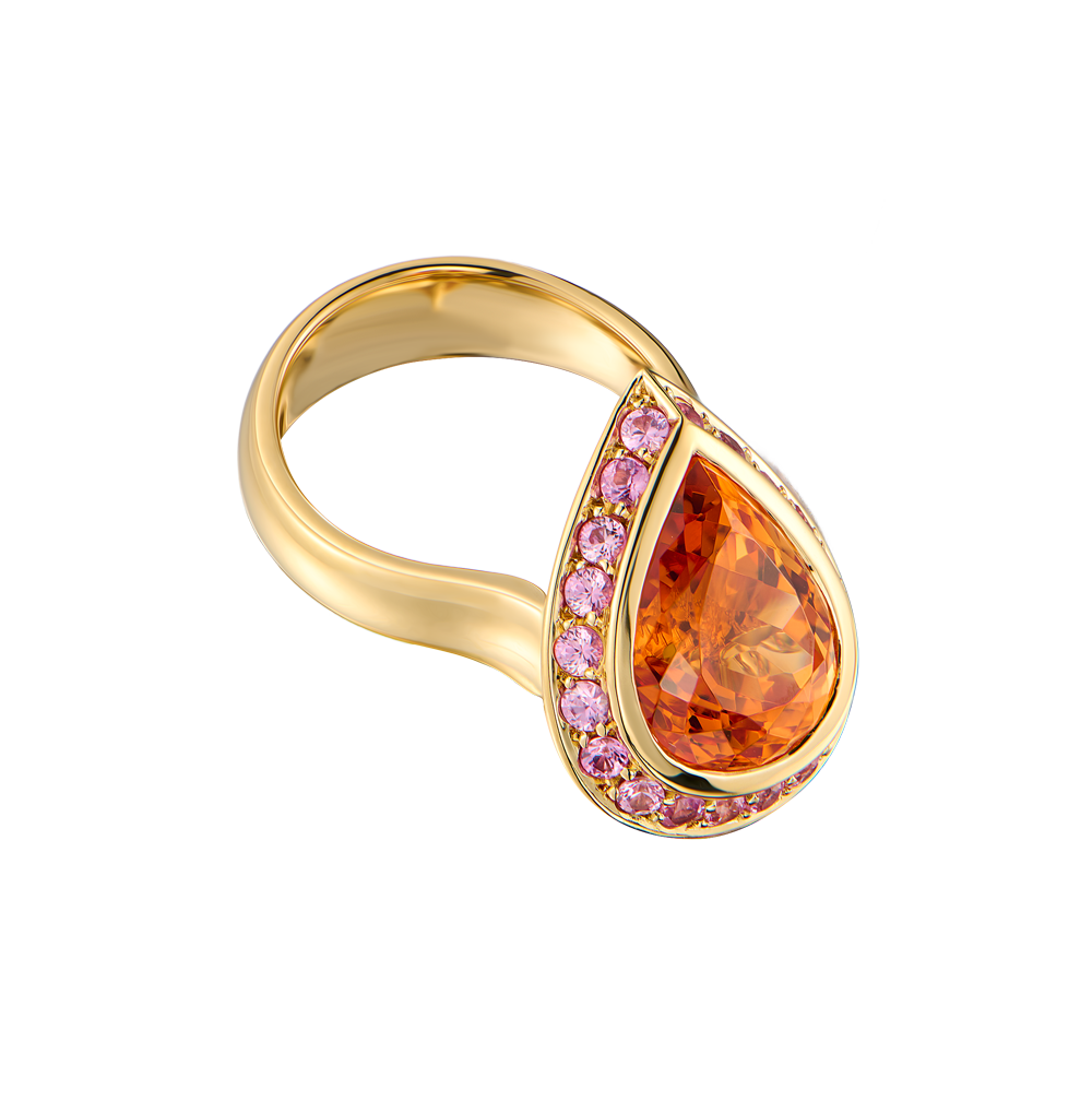 Кольцо No name Moving Multi-Gemstone Yellow Gold Ring(49594) №4