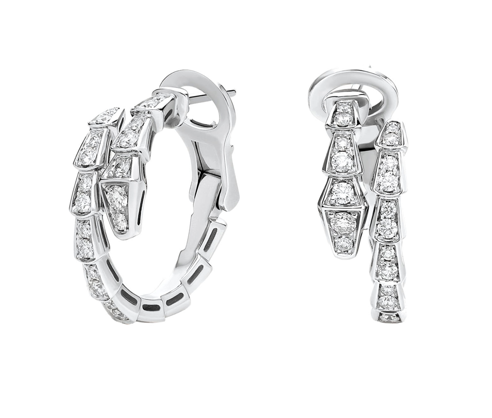 Серьги Bvlgari Serpenti Viper white gold pavé diamonds 358360(53073) №2