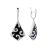 Серьги No name White Gold & Diamond & Onyx(55057) №1