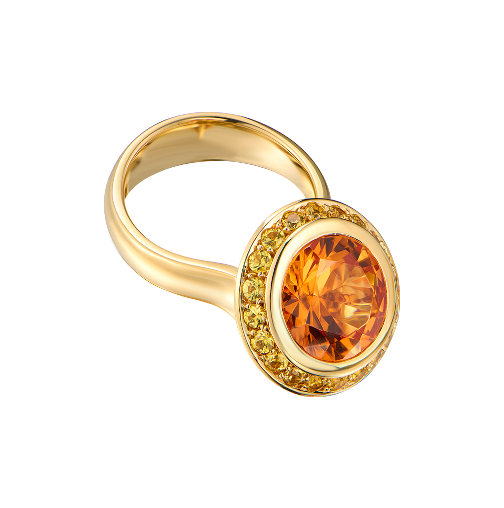 Кольцо No name Moving Multi-Gemstone Yellow Gold Ring(46013) №2