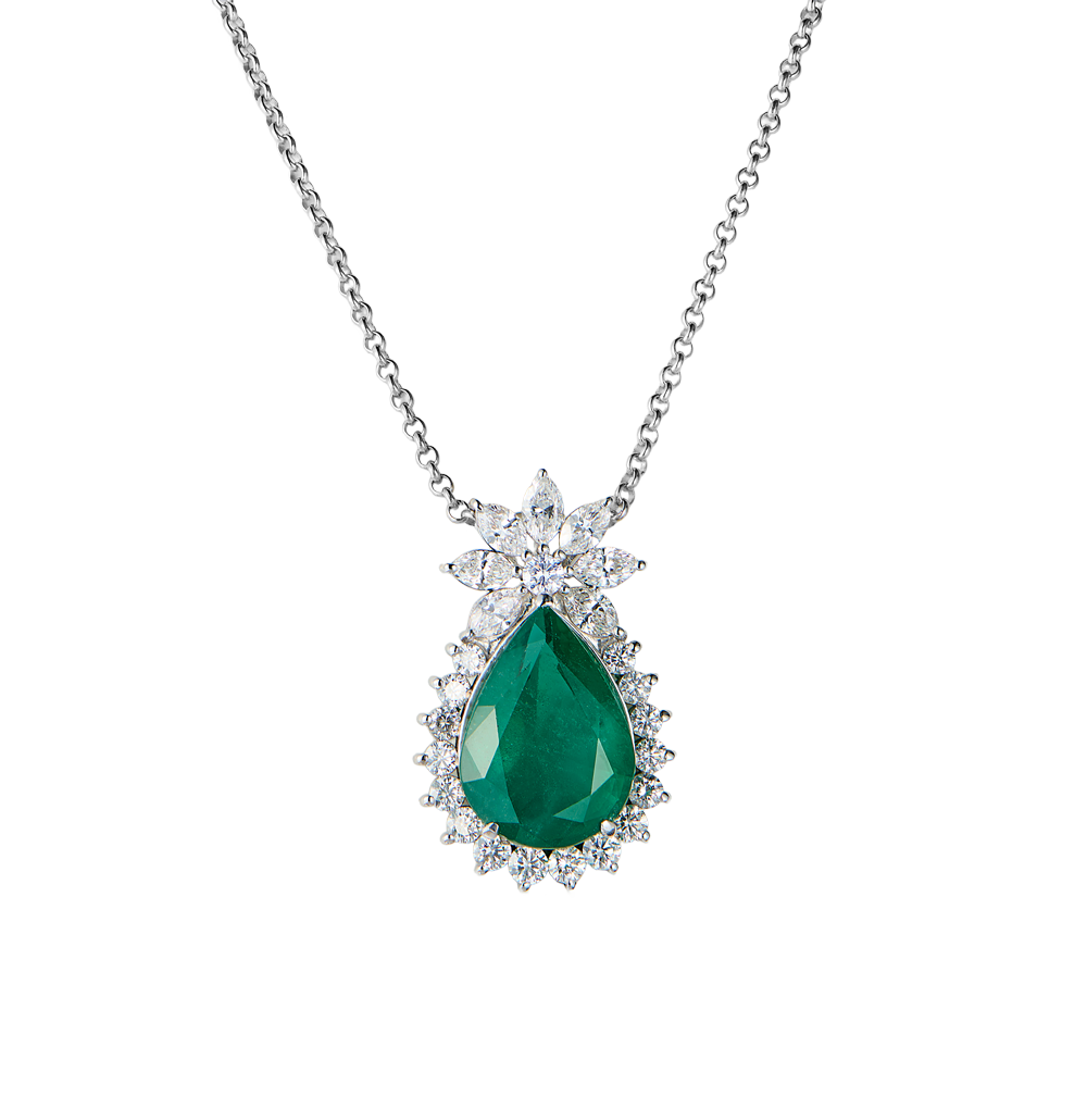 Подвеска No name с изумрудом 9,25 ct Moderate Bluish Green/SI1 и 2,25 ct бриллиантами(55416) №4