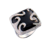 Кольцо No name White Gold & Diamond & Onyx(55051) №1