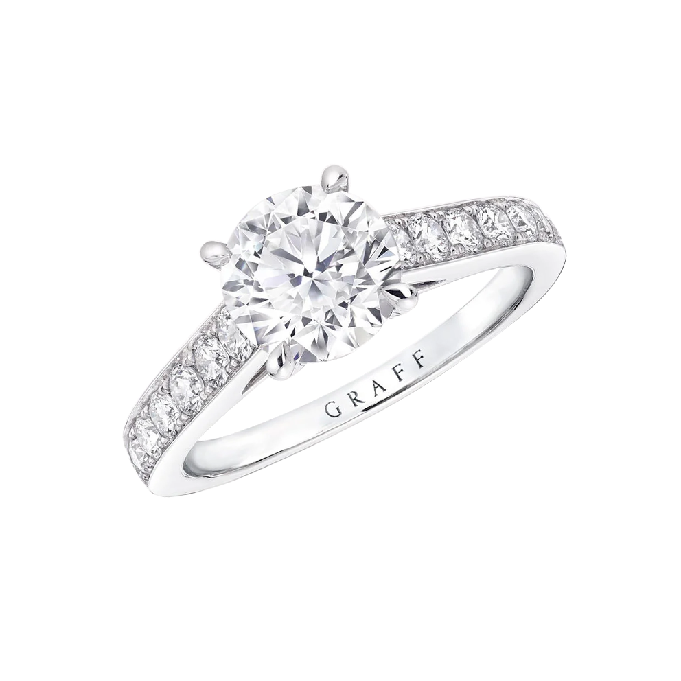 Кольцо Graff Flame 0,56 G/VVS1 Round Diamond Engagement Ring RPV01(55957) №7