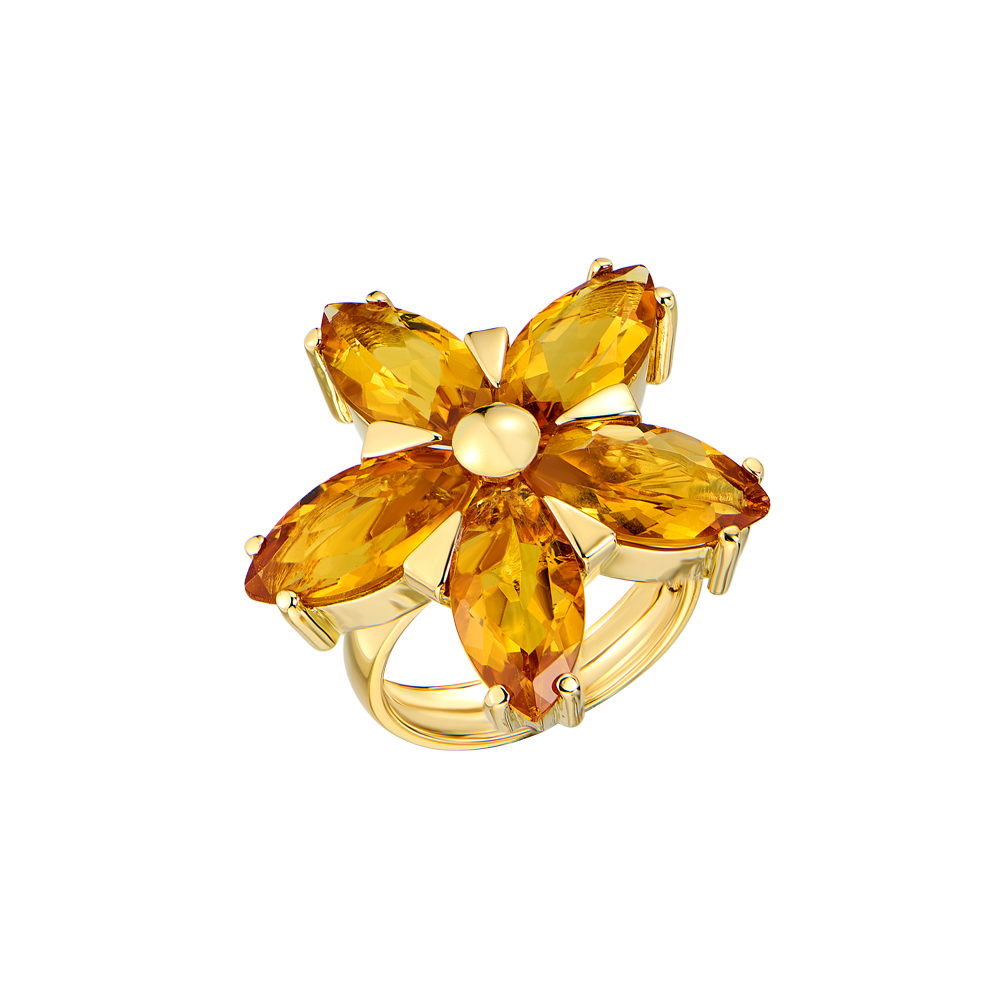 Кольцо No name Citrine & Yellow Gold(49672) №4