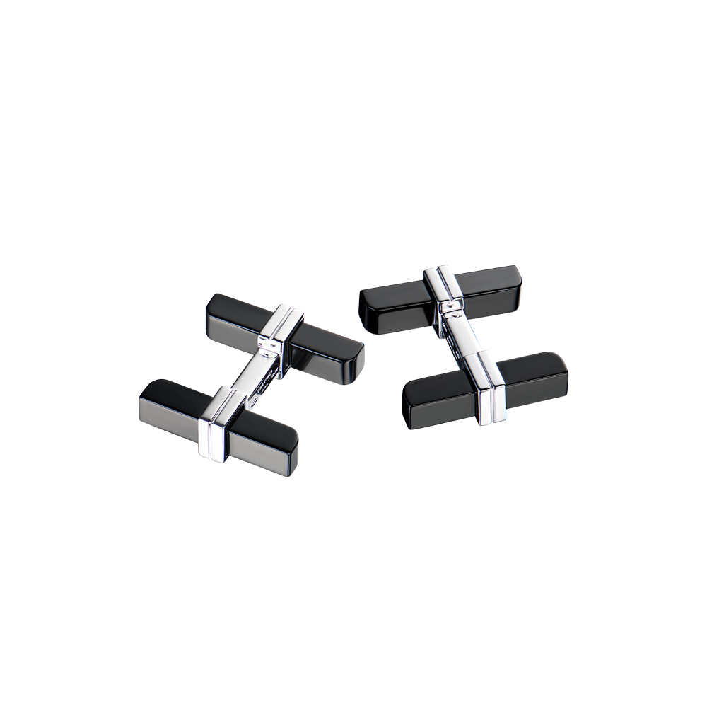 Запонки Tom Ford Onyx & White Gold Bar(49643) №2