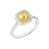 Кольцо GIA 1,01 ct Fancy Light Yellow/VS2 Cushion Cut & White Gold(54463) №1