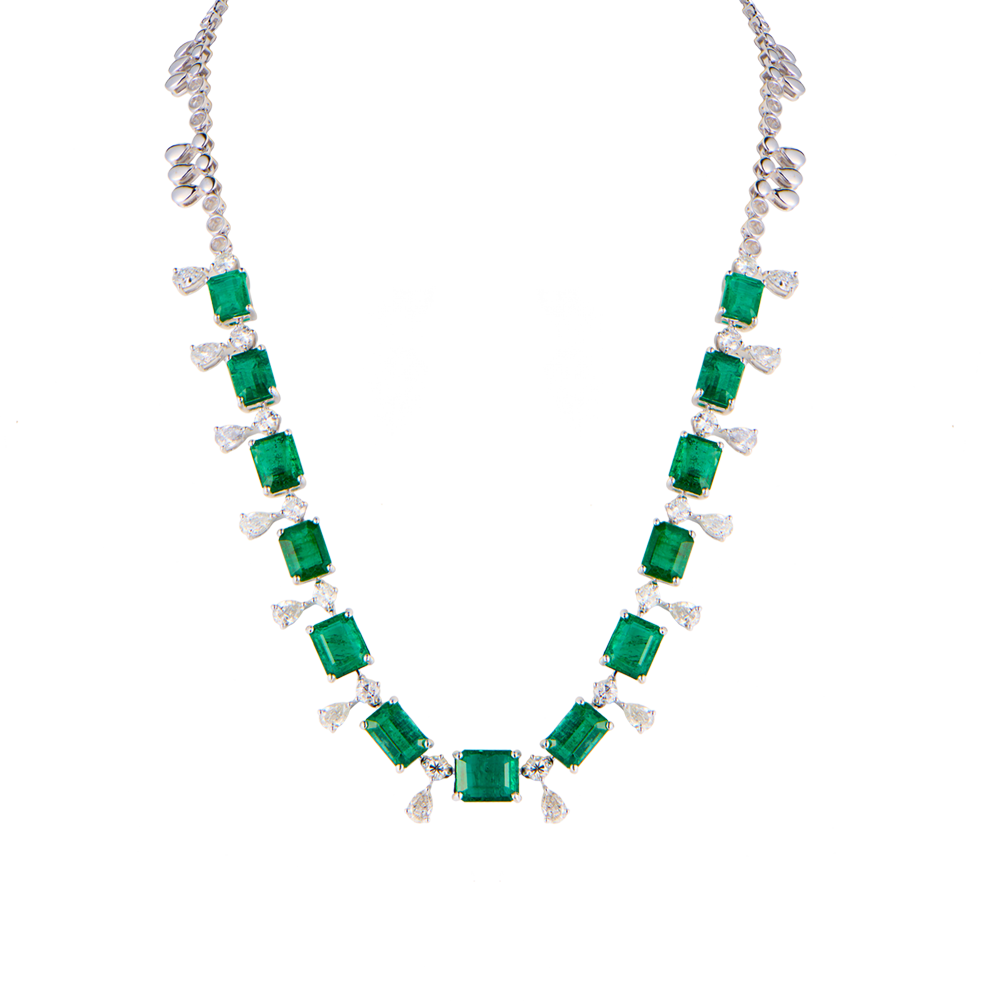 Колье No name Natural Emeralds 25,0 ct & Diamonds 5,25 ct & White Gold(45937) №6