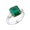 Кольцо Yanush Gioielli 4,49 ct Natural Octagonal Cut Vivid Green Emerald Zambia & Diamonds YR31066TTEM(35724) №1