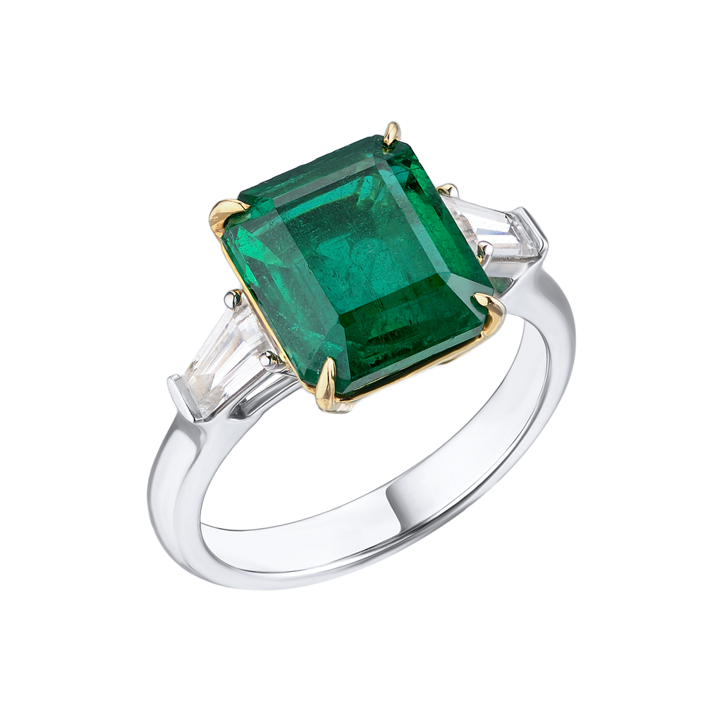 Кольцо Yanush Gioielli 4,49 ct Natural Octagonal Cut Vivid Green Emerald Zambia & Diamonds YR31066TTEM(35724) №5