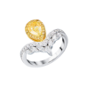 Кольцо GIA 1,01 ct Fancy Light Yellow/SI1 Pear Cut & White Gold(53546) №1