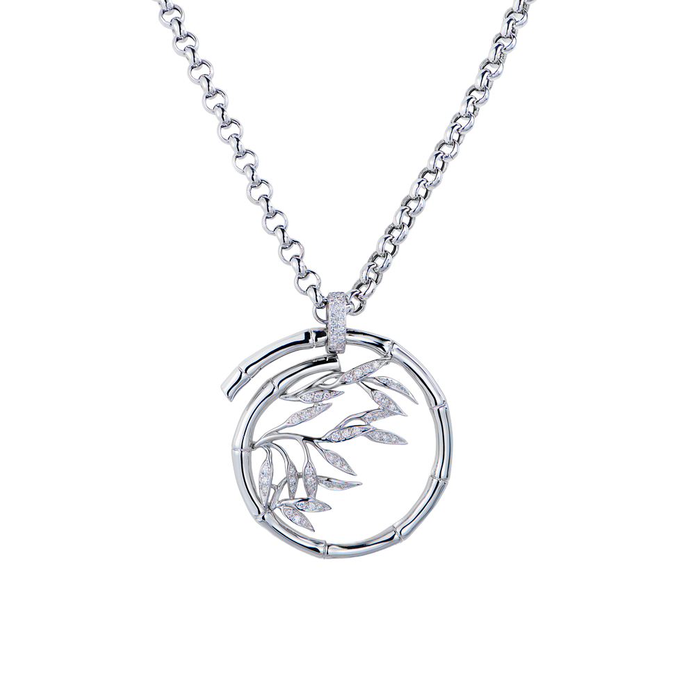 Подвеска Carrera y Carrera Bambu Maxi White Gold & Diamonds(51046) №2
