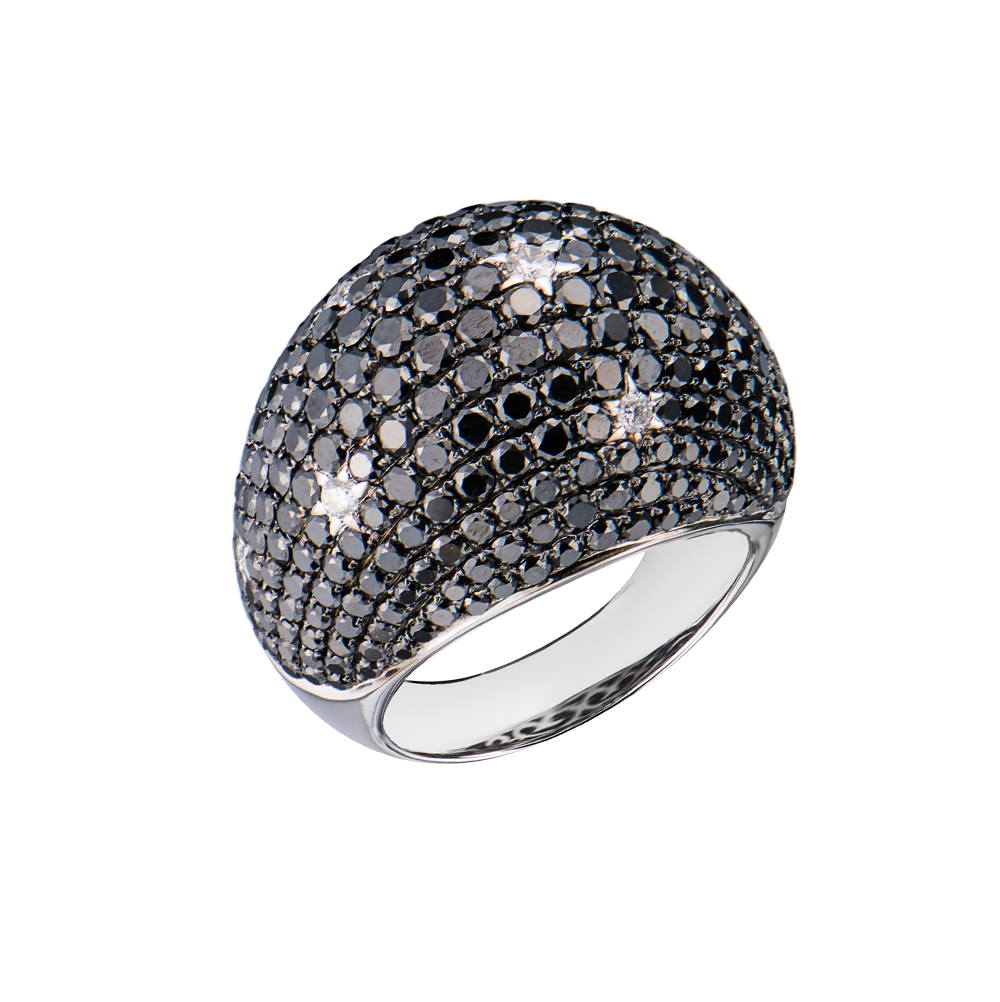 Кольцо No name 8,80 ct Black & White Round Cut Diamonds(55025) №3