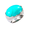 Кольцо No name White Gold & Turquoise & Diamonds(54950) №1