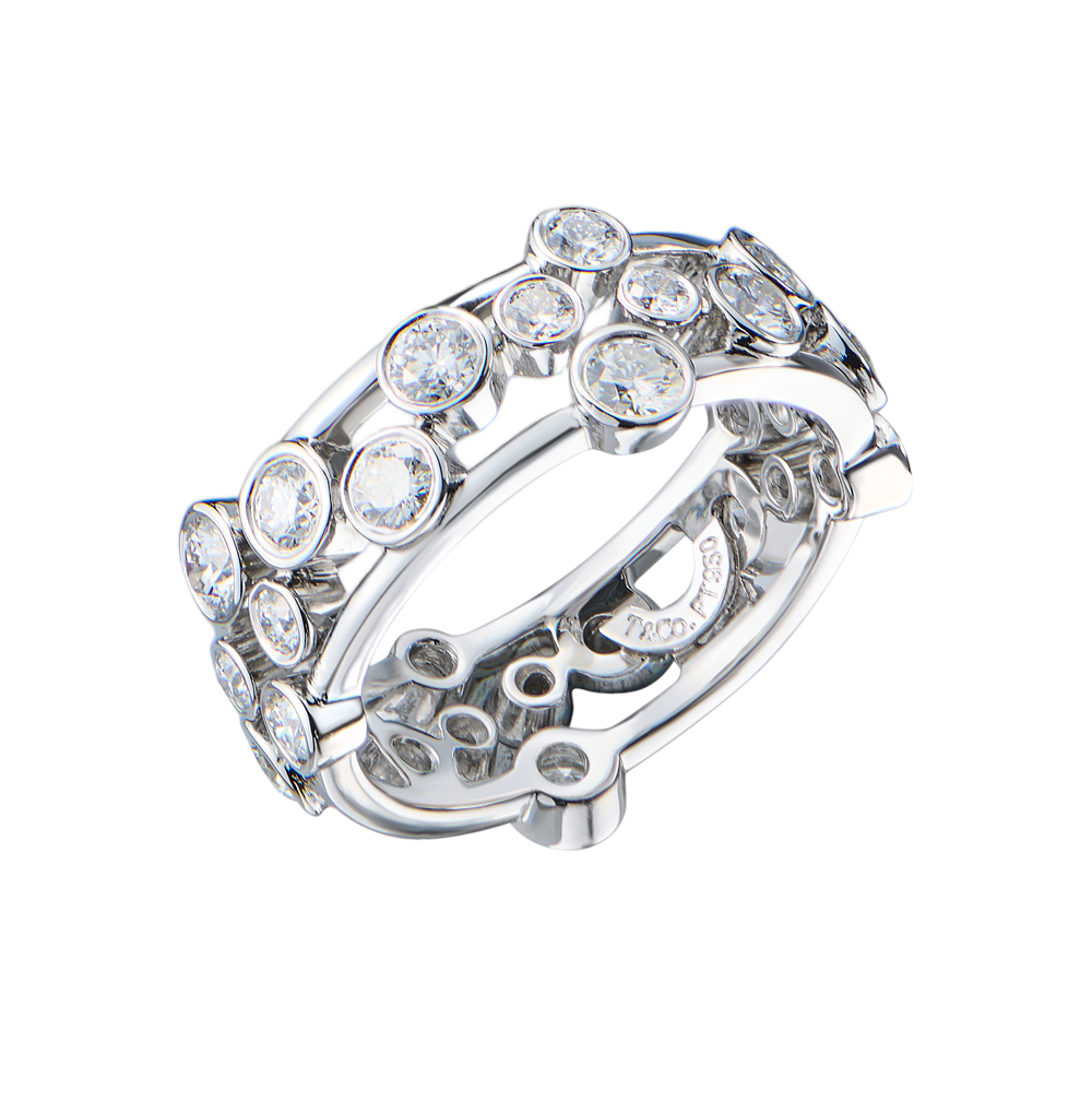 Кольцо Tiffany & Co Platinum Diamond Bubble Band(54514) №4