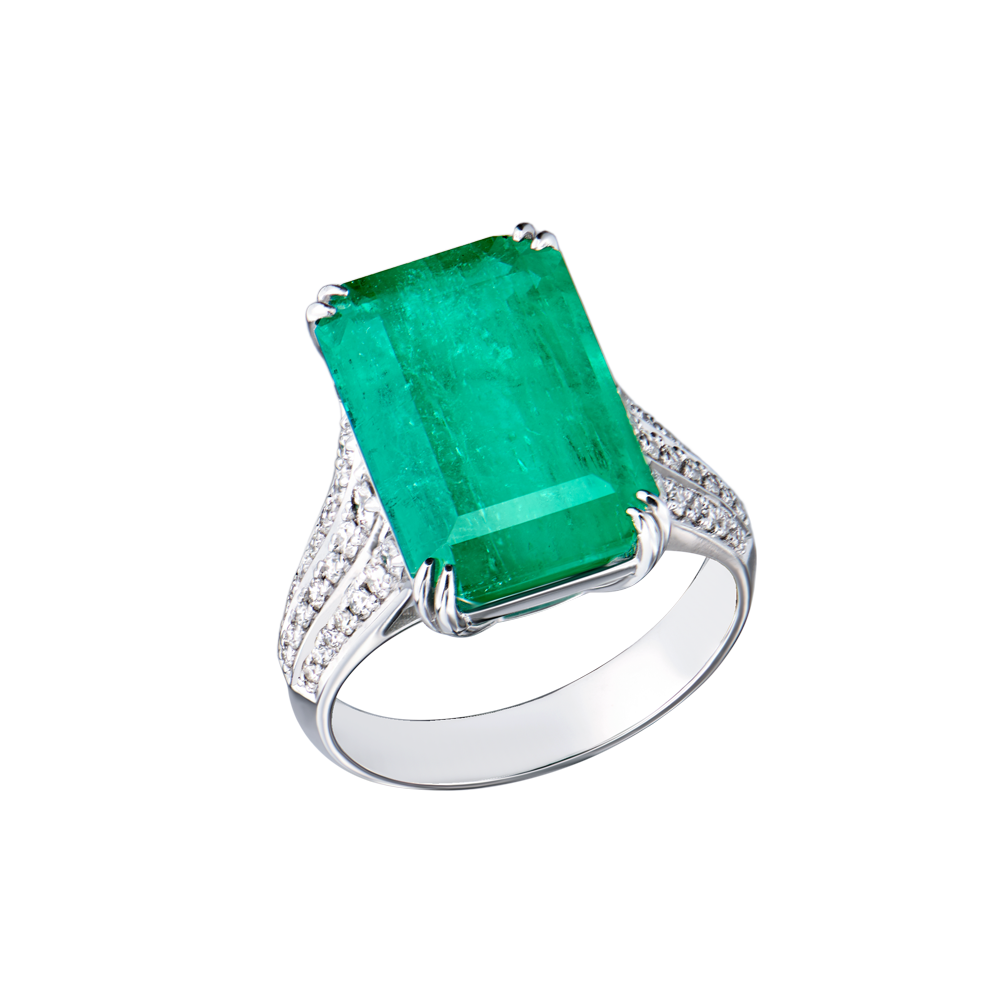Кольцо No name COLOMBIA EMERALD 7,8 ct Intense Bluish Green/I1(55115) №5