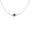 Колье Mikimoto Black Pearl 9 mm & 2 Round Diamonds & White Gold(46439) №2