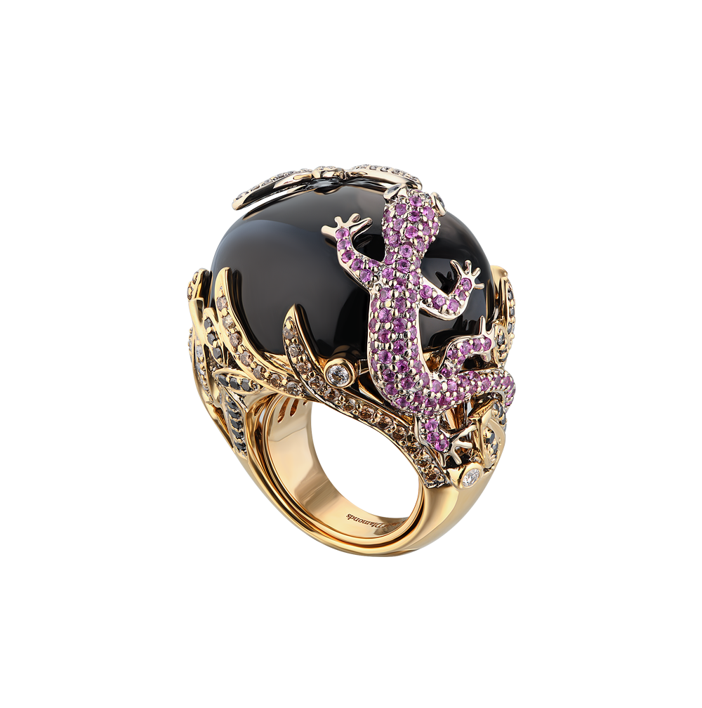 Кольцо Ralfdiamonds Black Onyx & Diamonds & Sapphire & Yellow Gold(26236) №5