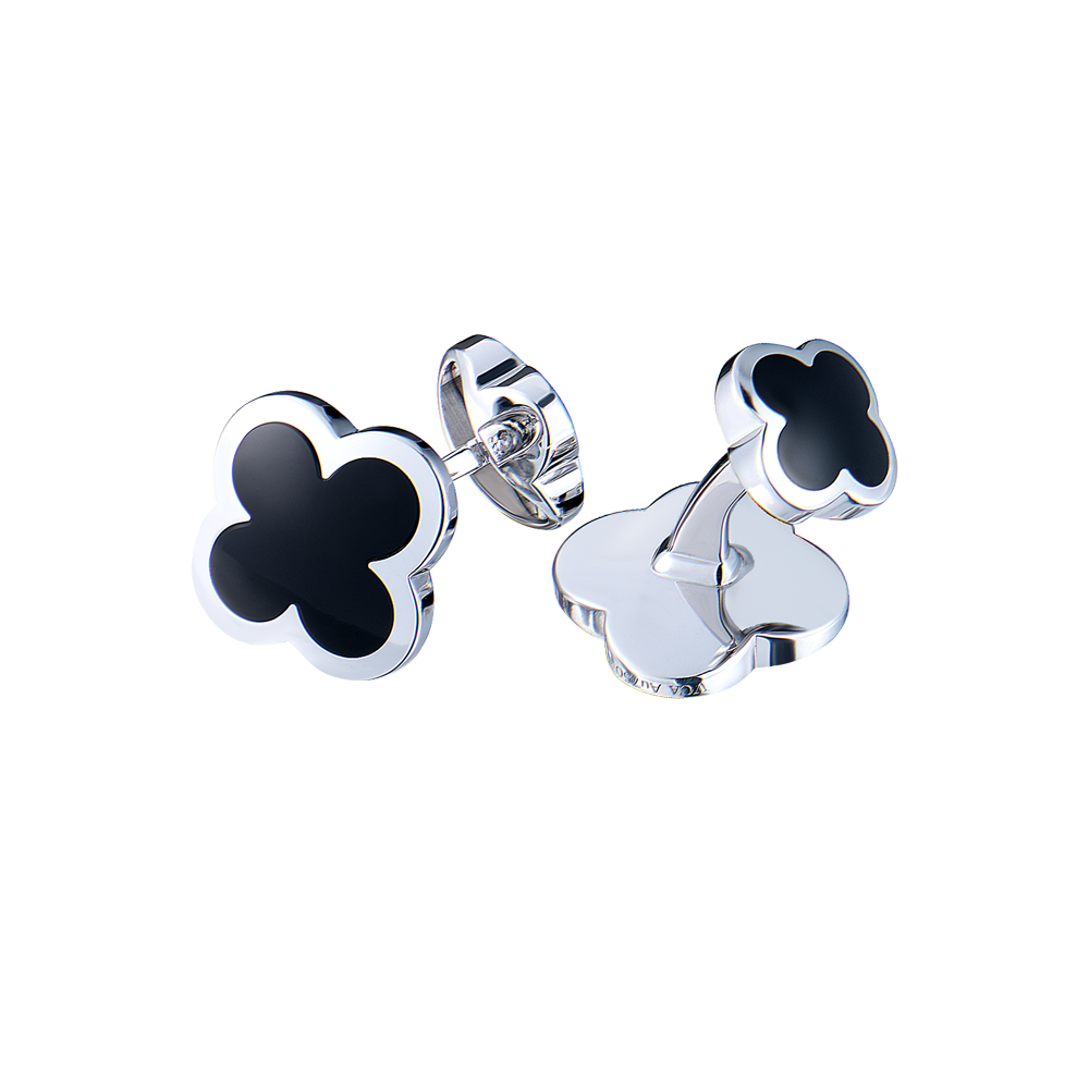 Запонки Van Cleef & Arpels Alhambra White Gold & Onyx VCARC25000(50898) №2
