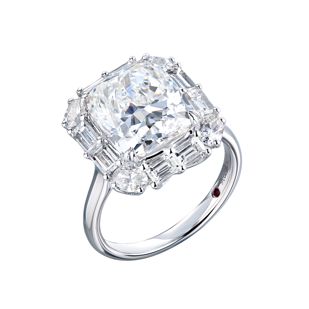 Кольцо GIA 5,68 ct G/VS2 Cushion Cut Diamond & White Gold(42156) №5