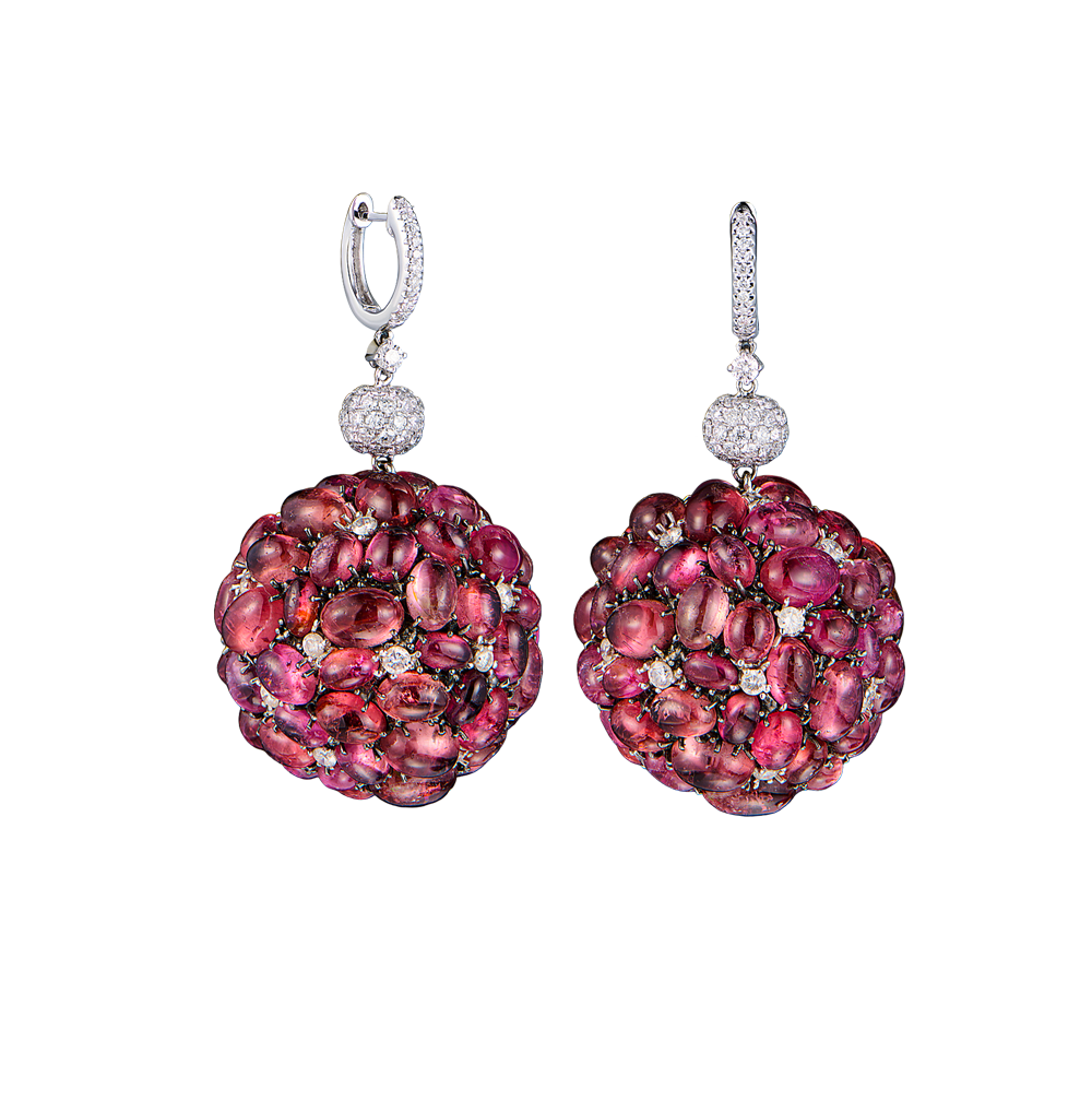 Серьги Jacob&Co Ball Drop Earrings Pink Tourmaline(50267) №4