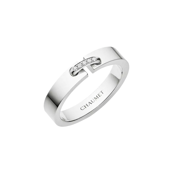 Кольцо Chaumet Liens Évidence wedding band White gold, diamonds, 4mm 080315(42186) №2