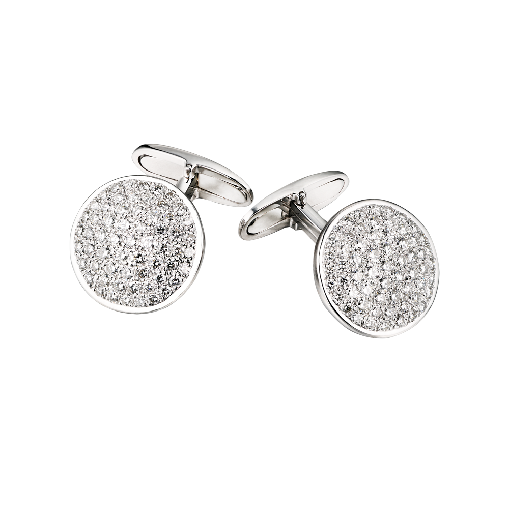 Запонки No name 2,30 ct Round Cut Diamonds & White Gold(36229) №3