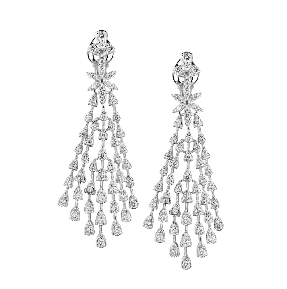 Серьги No name 3,50 ct Round Cut Diamonds & White Gold(45521) №5