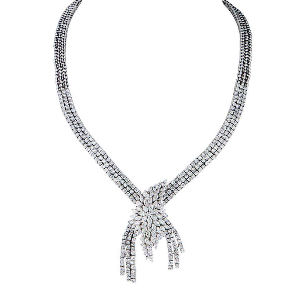Колье No name 14,00 ct Round & Marquise Cut Diamonds & White Gold(55055) №4