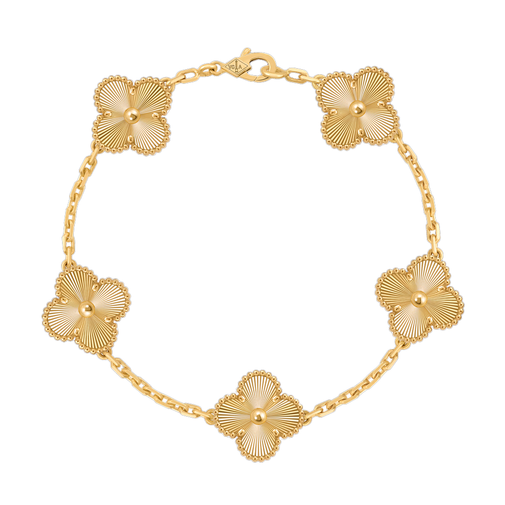 Браслет Van Cleef & Arpels Vintage Alhambra 5 motifs yellow gold VCARP3JK00(56064) №3