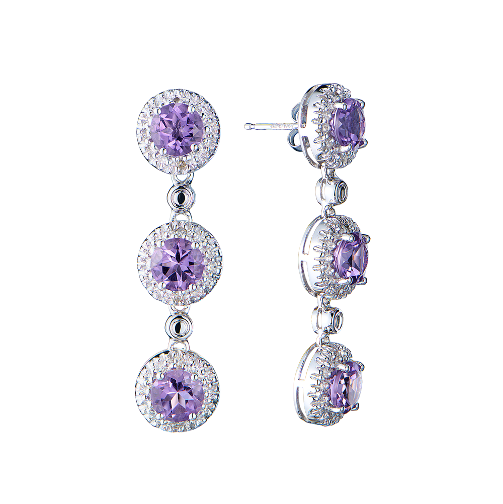Серьги No name Natural Amethist 4,8 ct Drop(52092) №4