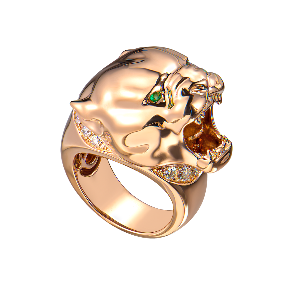 Кольцо Stenzhorn Tiger Rose Gold & Diamonds & Tsavorites(55405) №4