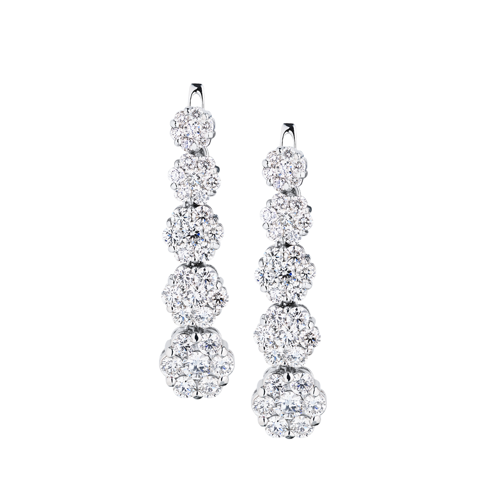 Серьги No name 5,01 G/VS1 Round Cut Diamonds & White Gold(33905) №5