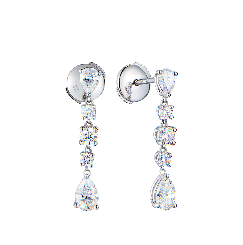 Серьги Tiffany & Co Diamond Drop in Platinum(55079) №4
