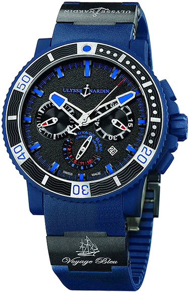 Швейцарские часы Ulysse Nardin Maxi Marine Diver Voyage Bleu Chronograph 353-98(44865) №2