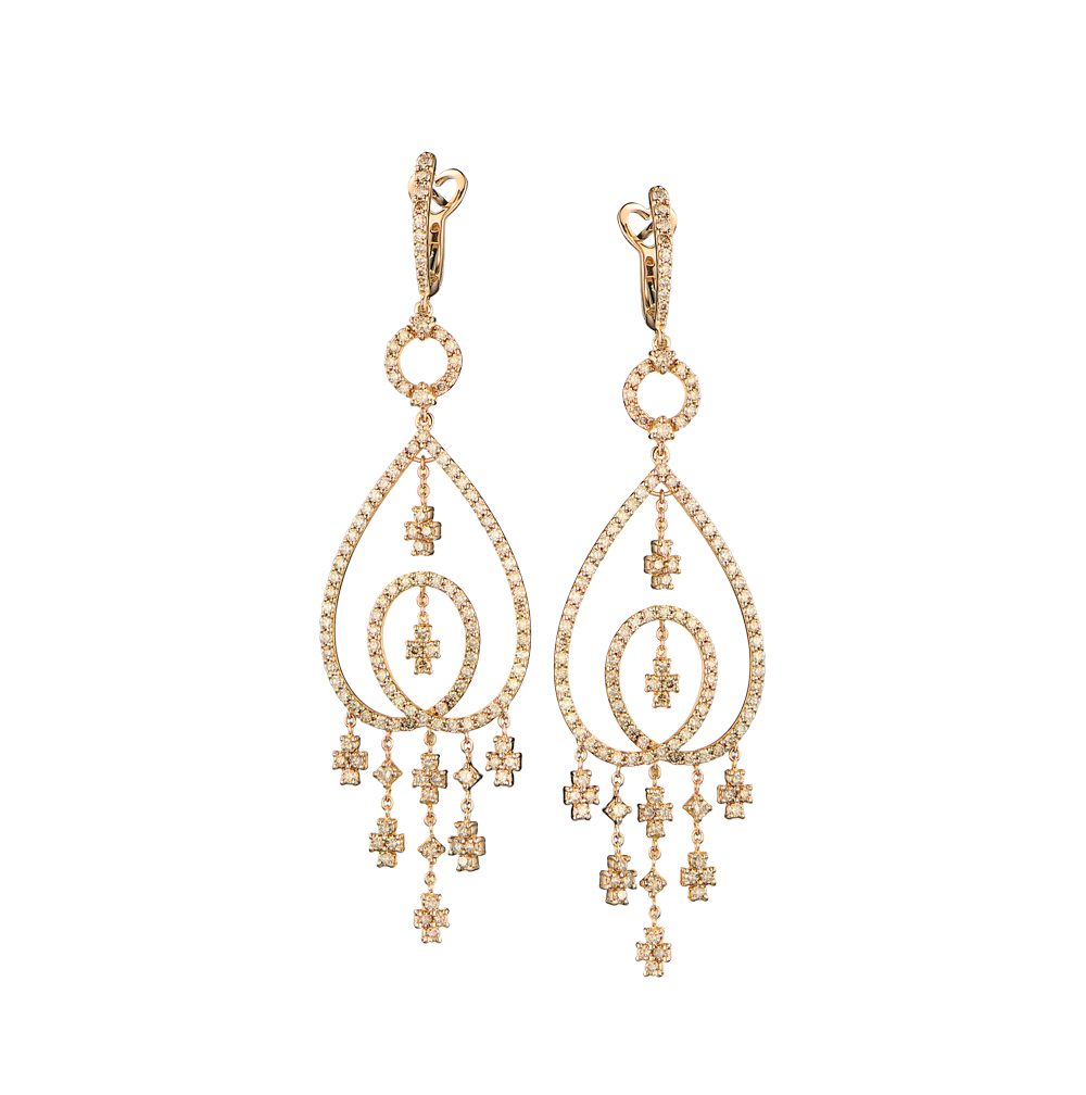 Серьги Crivelli Chandelier Earrings Rose Gold & Diamonds(54088) №3