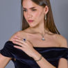 Браслет No name в стиле Cartier Love WHITE GOLD, AQUAMARINES, SAPPHIRES, SPINELS, AMETHYSTS (SIZE 17)(32754) №3