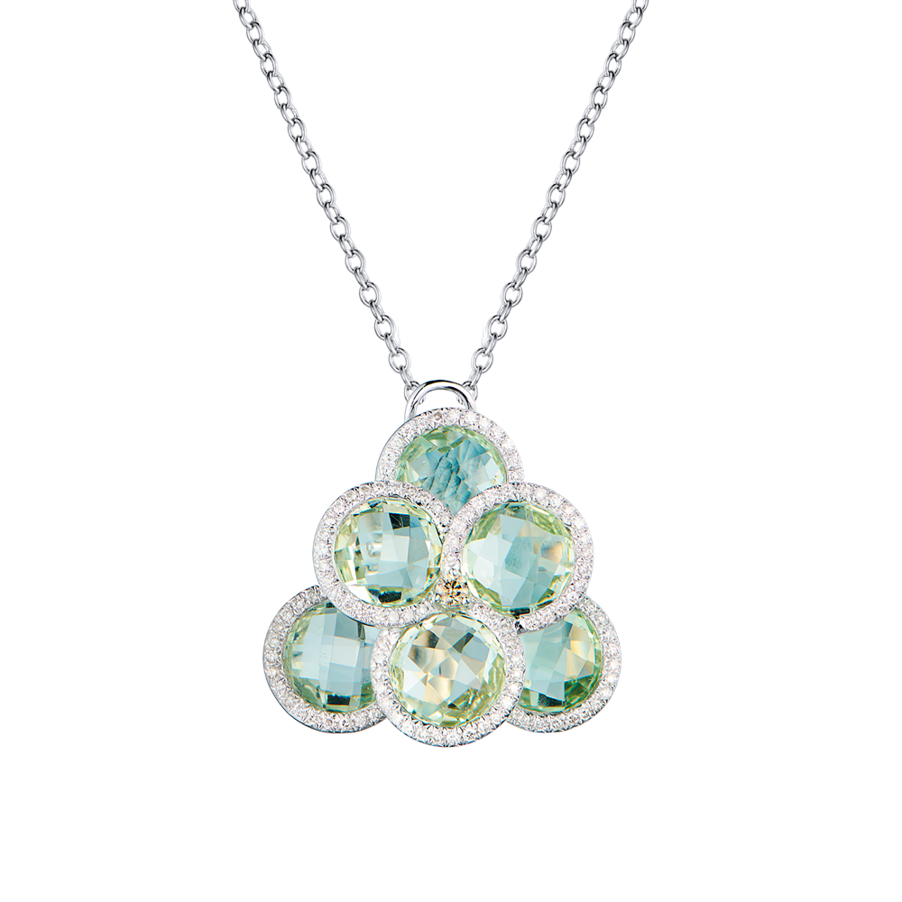 Подвеска No name White Gold & Tourmaline & Diamond(55279) №2