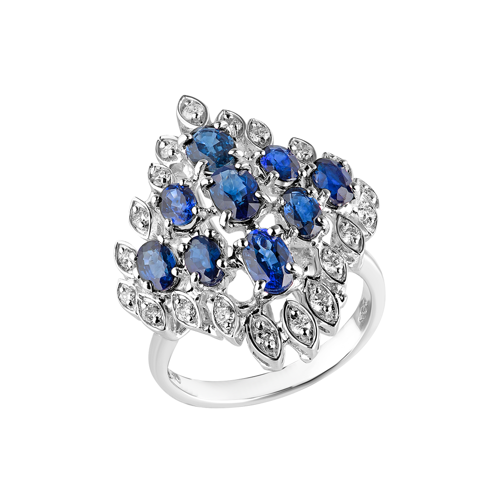 Кольцо No name 2,60 ct Natural Sapphire & 0.51 ct Natural Diamonds(23214) №6