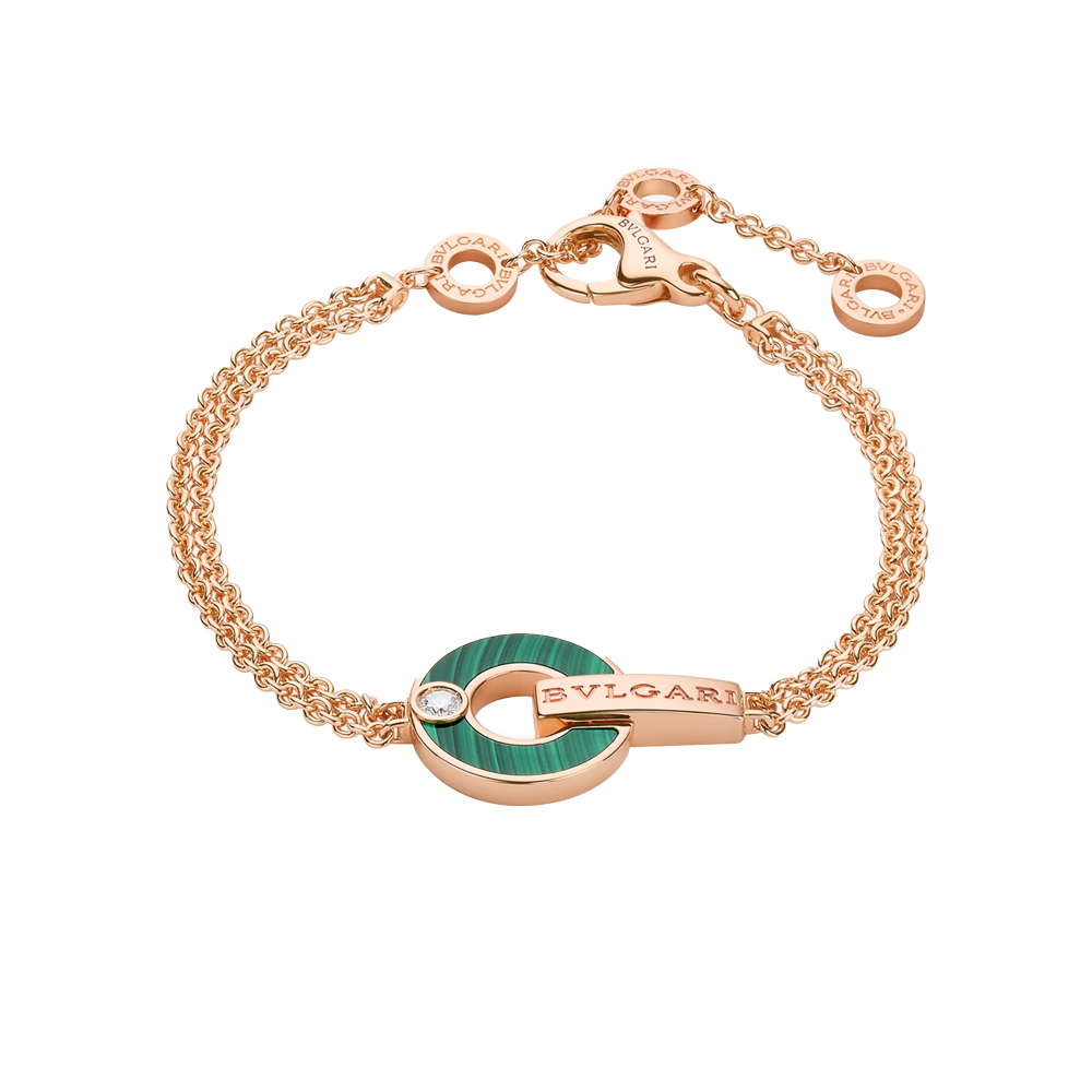 Браслет Bvlgari Rose gold & Malachite & Diamond (SIZE S/M) 357564(44276) №5