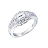 Кольцо No name МГУ 0,90 сt G/VS1 Emerald Cut Diamond & Platinum(55759) №1