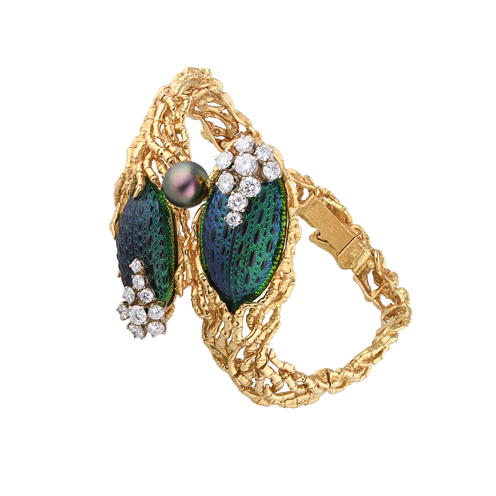 Браслет Gilbert Albert Scarabey beetle shell & Yellow Gold & Diamonds(41922) №4