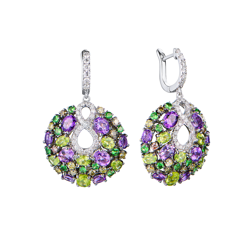 Серьги No name Multigemstone White Gold(54948) №5
