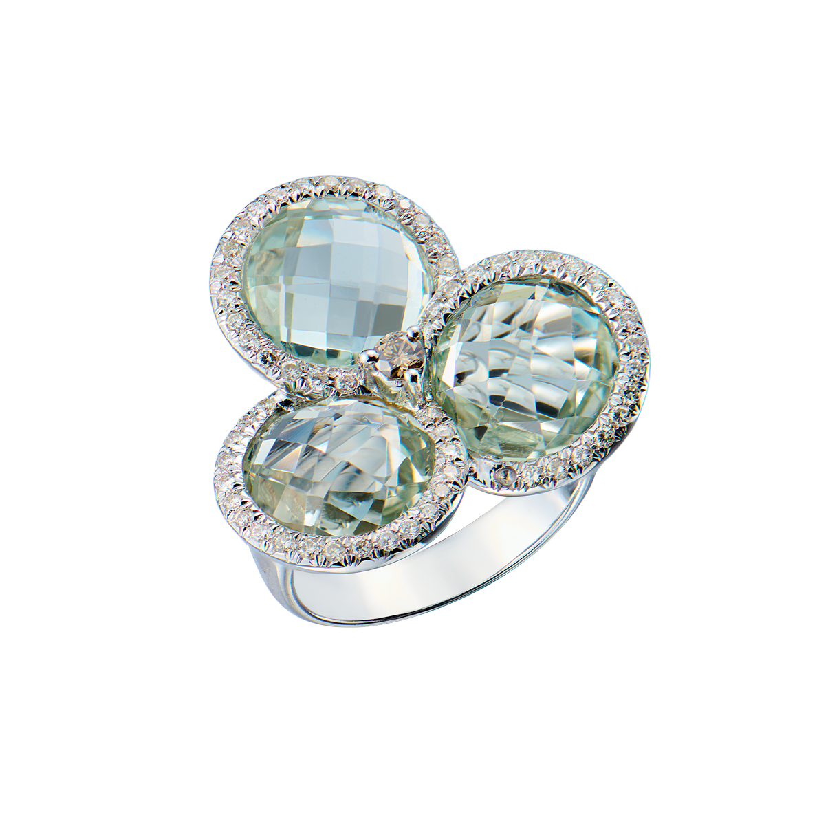 Кольцо No name White Gold & Tourmaline & Diamond(55013) №2