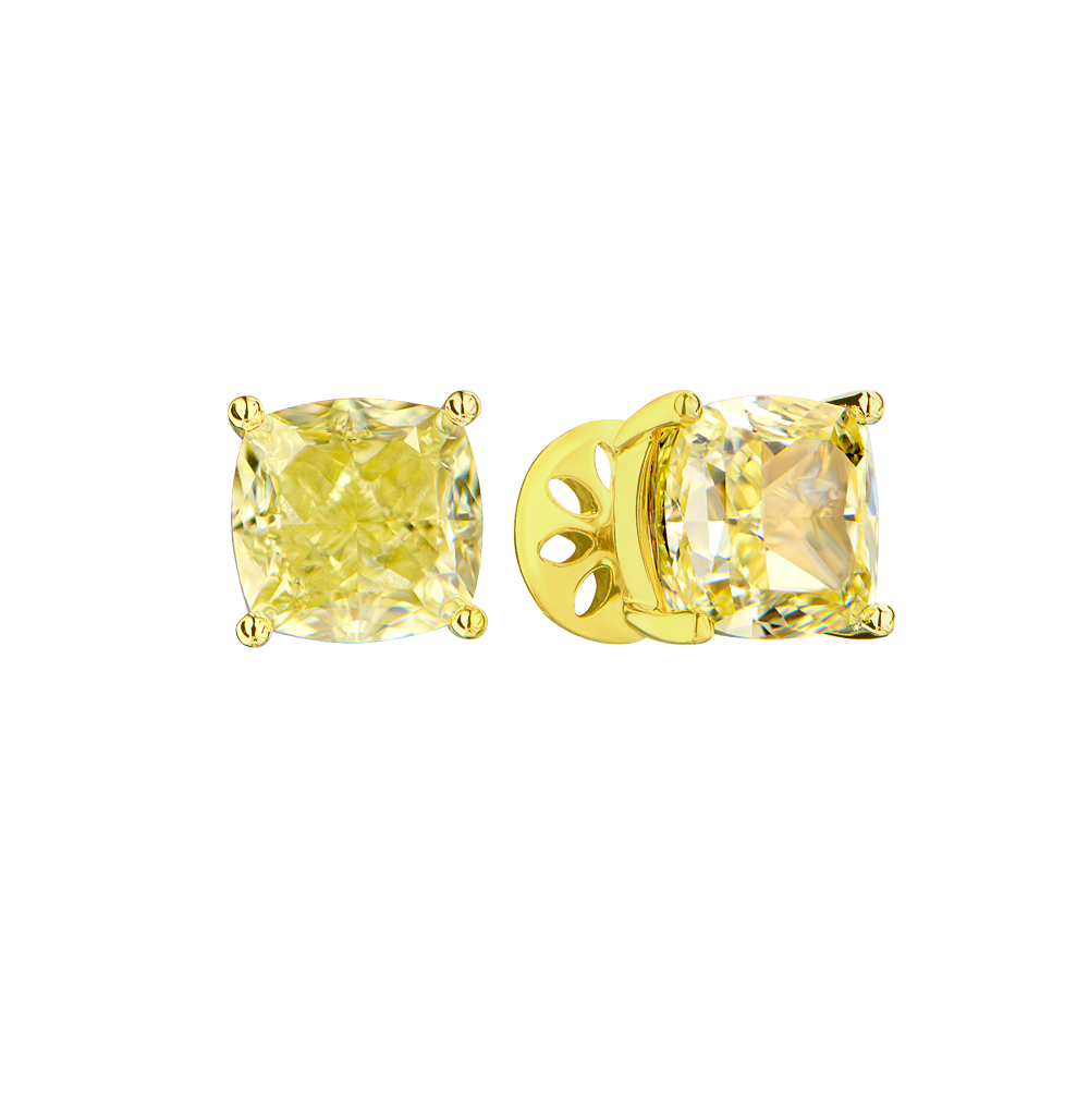 Пусеты Yanush Gioielli 3,00 - 3,00 ct O-P/VS1-VS2 Cushion Diamond(54015) №3