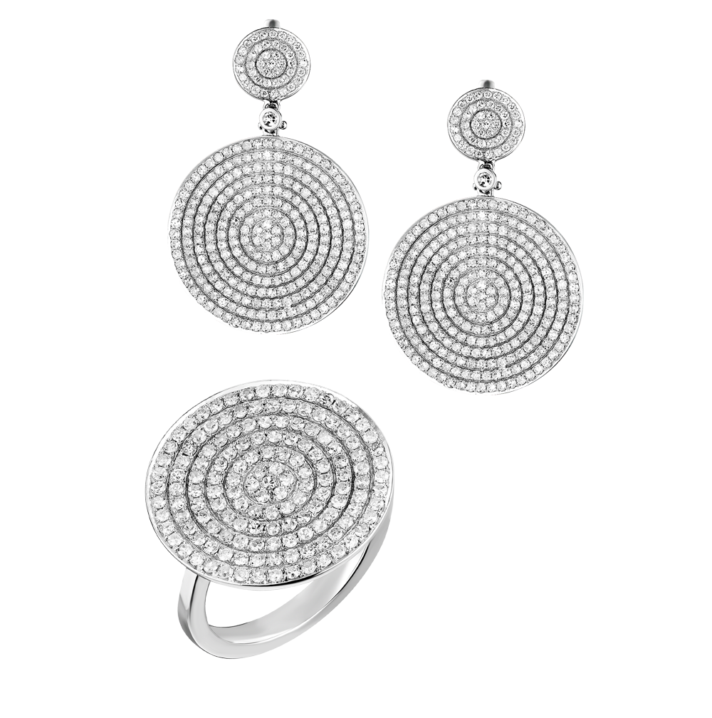 Комплект Garbo White Gold Diamond Pave 4.71 ct Set(18621) №6