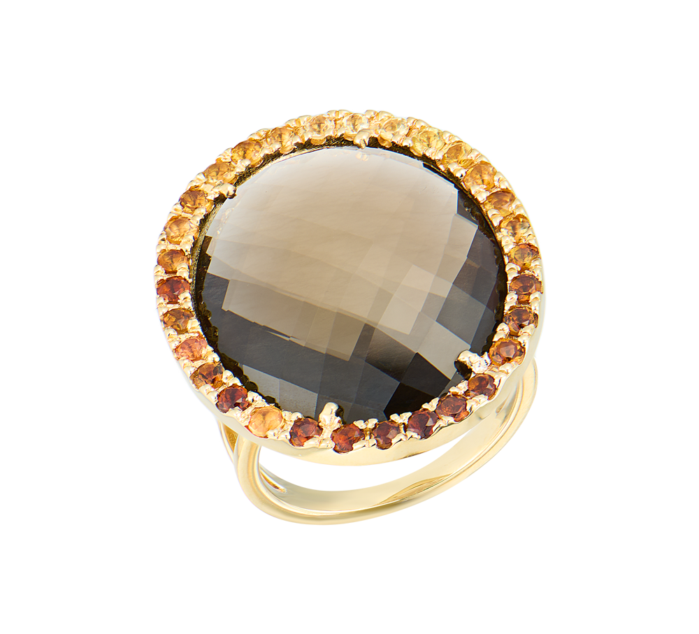 Кольцо TOUS Smoky Quartz Cocktail Yellow Gold(52589) №5
